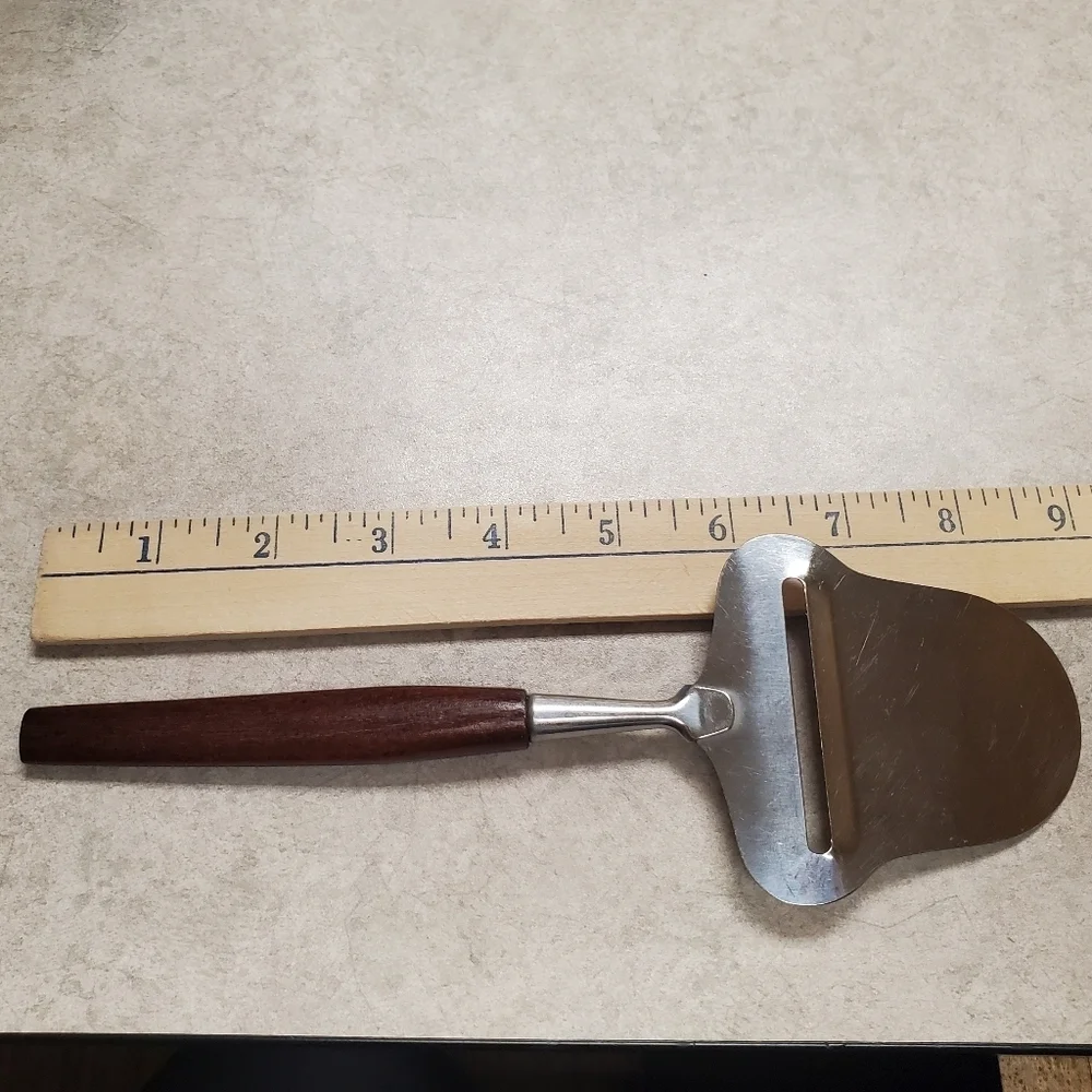 Vntg MCM Swedish Stainless Steel Cheese Slicer with Wooden Handle